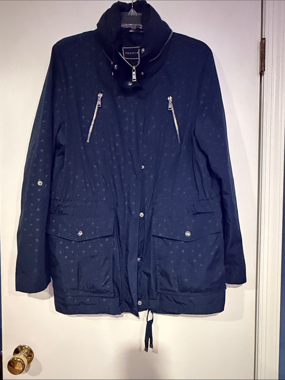 Tommy Hilfiger Navy Polka Dot Utility Anorak Jacket